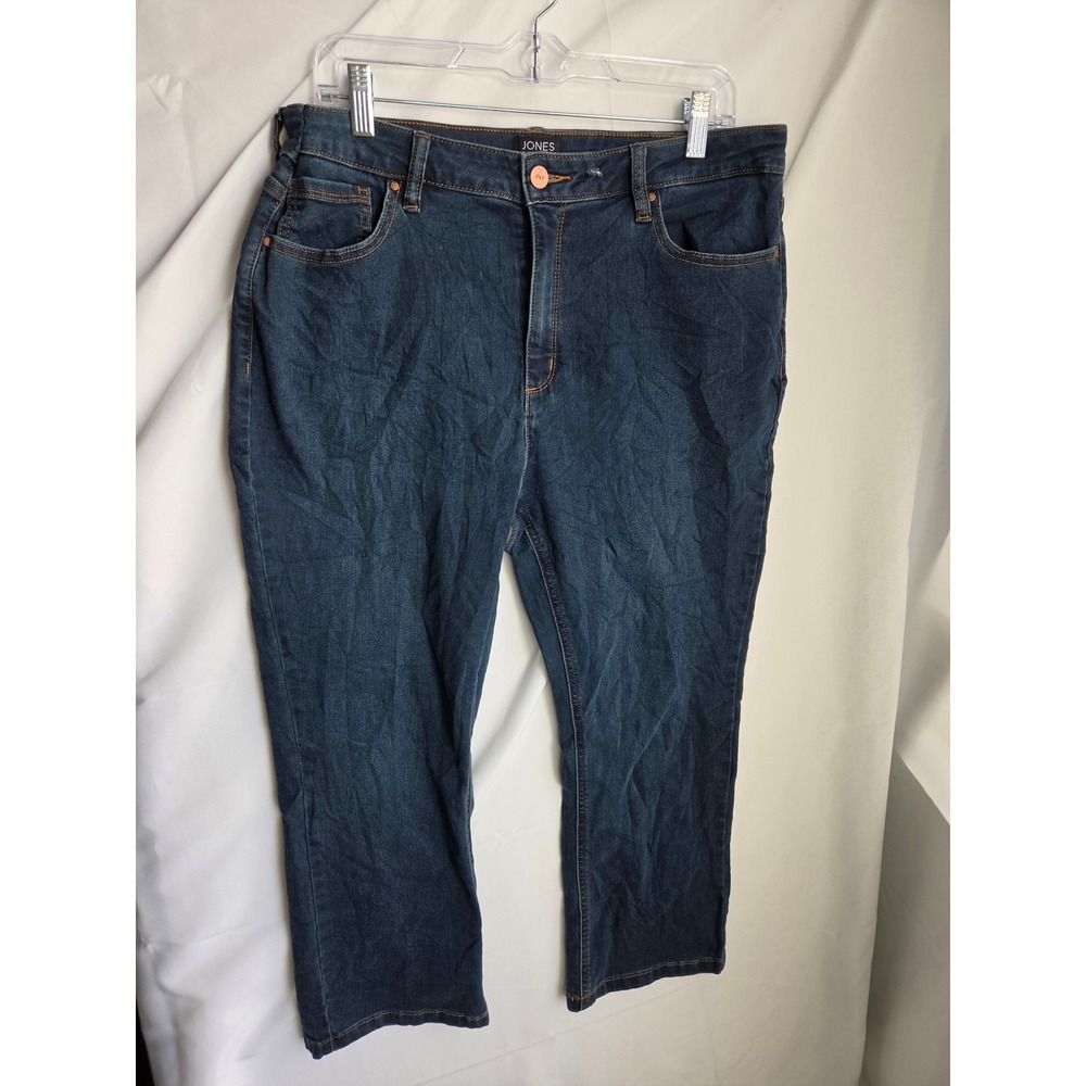 Jones New York Lexington Jeans Womens Blue Dark Regular High Straight